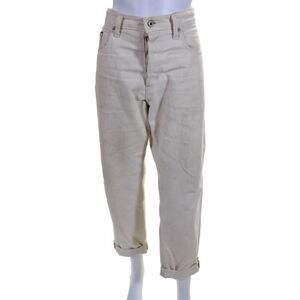 Naked & Famous Denim Womens Textured Zip Button Cuff Leg Jeans Cream Size EUR 33